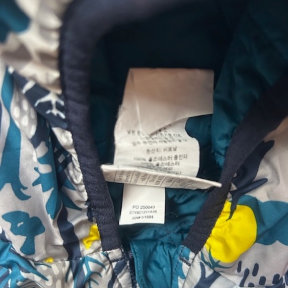 Patagonia Baby Reversible Puff-Ball Bunting 3-6 Months, woodland teal - Picture 6 of 7